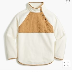 NWT J.crew Quilted Button Neck Sherpa Tunic
